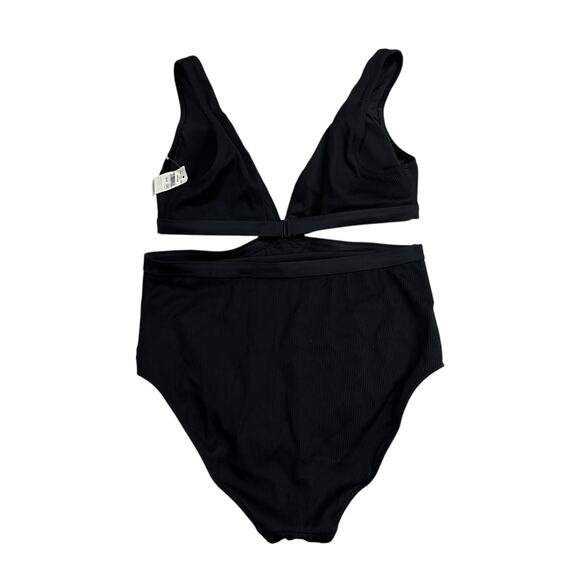NWT Aerie Ribbed Mix Crossover Cut Out One Piece Swimsuit Sz Medium - Picture 3 of 10